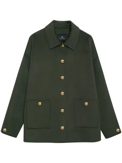 Anine Bing Luca Jacke Aus Woll-kaschmirgemisch In Green