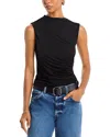 Anine Bing Lucia Ruched Top In Black
