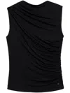 Anine Bing Lucia Ruched Top In Black