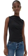 Anine Bing Lucia Ruched Top In Black