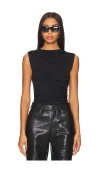 Anine Bing Lucia Ruched Top In Black