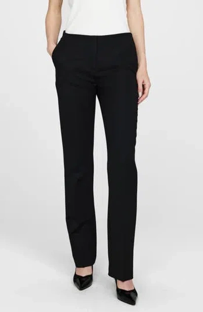 Anine Bing Lula Wool Straight Leg Pants In Black