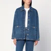 Anine Bing Luna Denim Jacket With Collared Neck In Blue