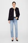 Anine Bing Lydia Jacket In Blue And Red Tweed In Blue