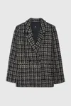 Anine Bing Madeleine Double-breasted Blazer In Grey