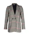 Anine Bing Madeleine Plaid Blazer In Grey Polyseter In Grey