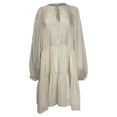 Anine Bing Madison Tiered Mini Dress In White Silk