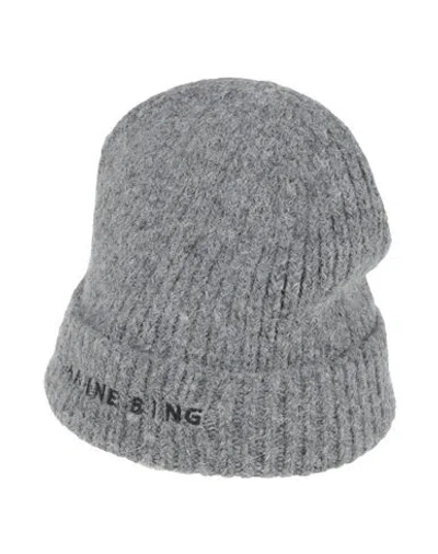 Anine Bing Man Hat Grey Size Onesize Alpaca Wool, Wool, Polyamide, Polyacrylic