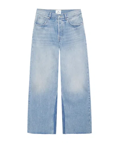 Anine Bing Manon Frayed-hem Jeans In Blue