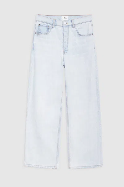Anine Bing Womens Ultra Bleached Manon Wide-leg Denim Jeans In Blue