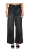 Anine Bing Manon High-rise Wide-leg Jeans In Dark Stone Grey