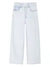 Anine Bing Womens Ultra Bleached Manon Wide-leg Denim Jeans In Blue