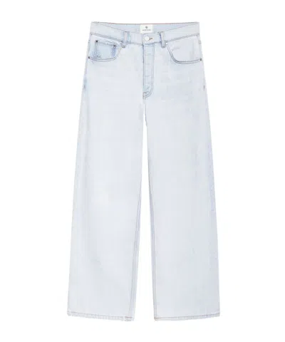 Anine Bing Womens Ultra Bleached Manon Wide-leg Denim Jeans In Blue