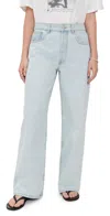 Anine Bing Womens Ultra Bleached Manon Wide-leg Denim Jeans