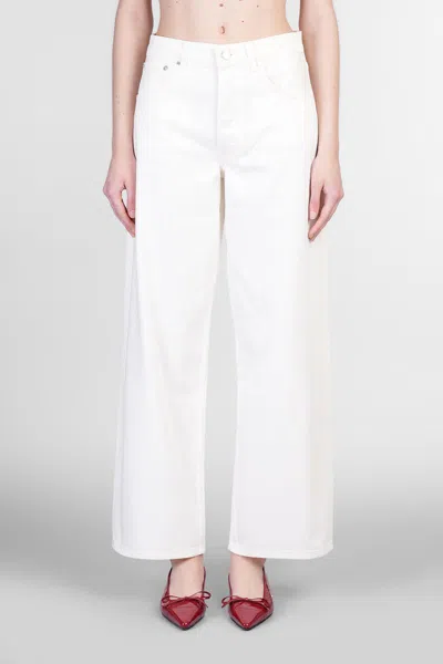 Anine Bing Manon Jeans In Beige Cotton In White