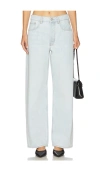Anine Bing Womens Ultra Bleached Manon Wide-leg Denim Jeans In Blue