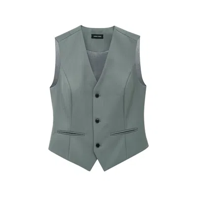 Anine Bing Mario Buttoned Vest In Green