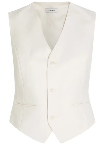 Anine Bing Mario Woven Vest In White