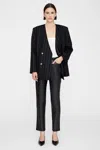Anine Bing Wool-blend Pinstripe Maron Blazer In Grey