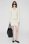 Anine Bing Mateo Skirt In Cream And Black Tweed In Cream