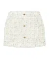 Anine Bing Mateo Skirt In Cream And Black Tweed In White