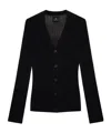 Anine Bing Matheo Ribbed Buttoned Cardigan In Black