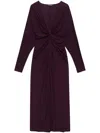 Anine Bing Mathilde Dress With Burgundy Draping In Burgundy