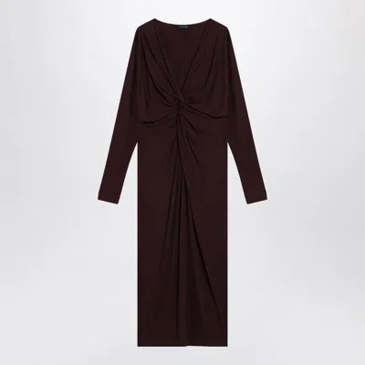 ANINE BING ANINE BING  MATHILDE DRESS WITH BURGUNDY DRAPING