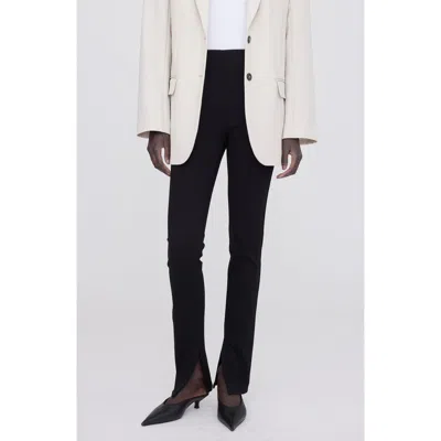 Anine Bing Max Split Hem High Waist Pants In Black