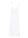 Anine Bing Flora Gathered Lyocell And Linen-blend Maxi Dress In White