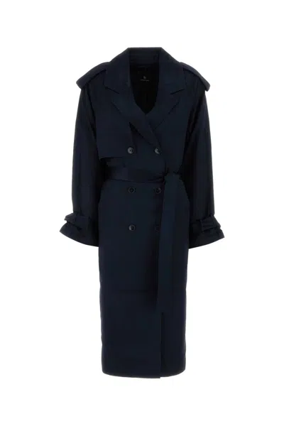 Anine Bing Maxi Trench Coat In Navy