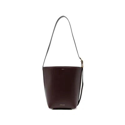 Anine Bing Medium Elly Leather Bucket Bag In Brown
