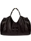 Anine Bing Medium Kate Embossed-logo Drawstring Tote Bag In Red