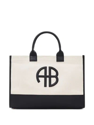 ANINE BING MEDIUM LARA LOGO-APPLIQUÉ TOTE BAG