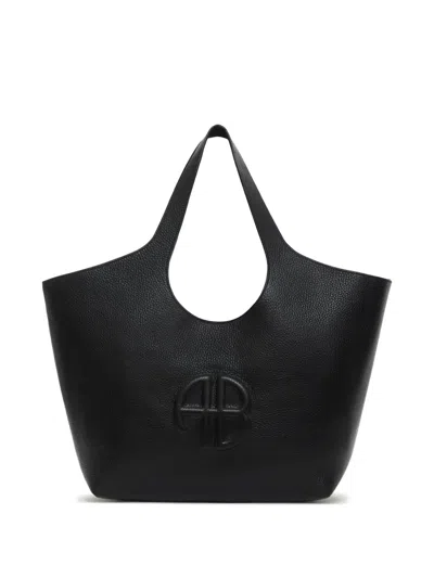 Anine Bing Medium Lili Tote In Black Pebbled
