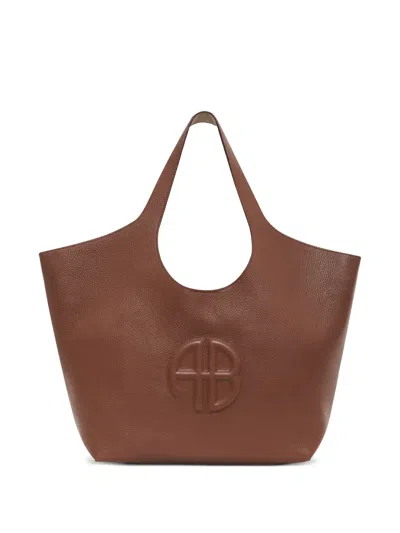 Anine Bing Medium Lili Tote Cognac Pebbled In Brown