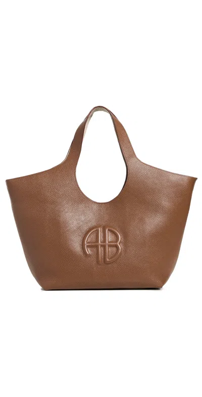 Anine Bing Medium Lili Tote Cognac Pebbled In Brown