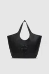Anine Bing Medium Lili Tote In Black Pebbled In Black
