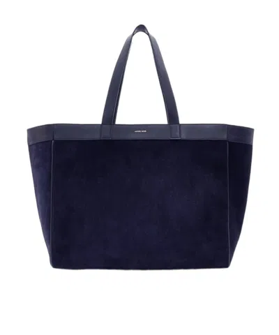 Anine Bing Medium Rio Suede Tote Bag In Blue