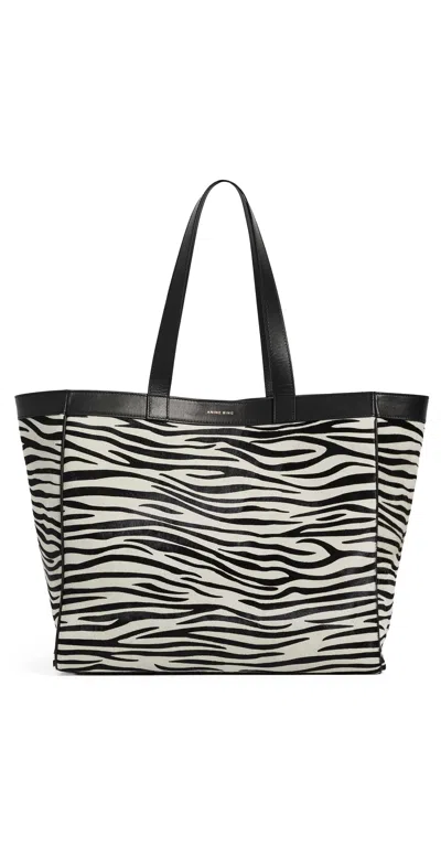 Anine Bing Medium Rio Zebra Tote Zebra In Black