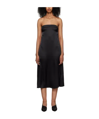 Anine Bing Megan Strapless Midi Dress In Black