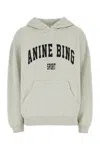Anine Bing Melange Light Grey Cotton Harvey Sweatshirt In Gray