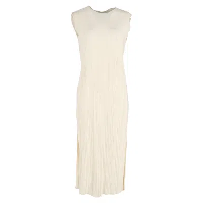 Anine Bing Melanie Pleated Midi Dress In Ivory Polyester In Neutral