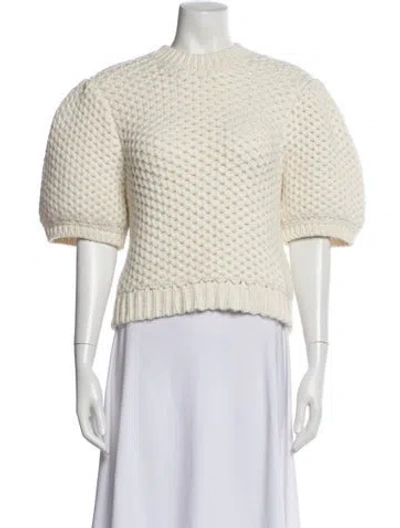 Pre-owned Anine Bing Merino Wool Crew Neck Sweater In Neutral