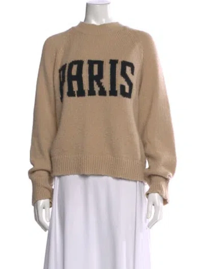 Pre-owned Anine Bing Merino Wool Graphic Print Sweater In Neutral