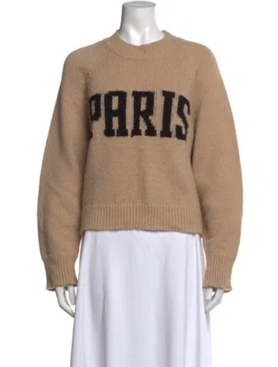 Pre-owned Anine Bing Merino Wool Graphic Print Sweater In Neutrals