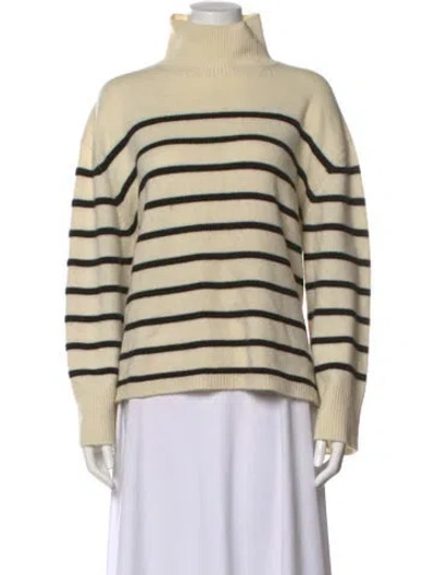 Pre-owned Anine Bing Merino Wool Striped Sweater In Neutral