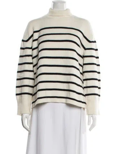 Pre-owned Anine Bing Merino Wool Striped Sweater In Neutral