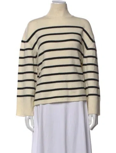 Pre-owned Anine Bing Merino Wool Striped Sweater In Neutrals
