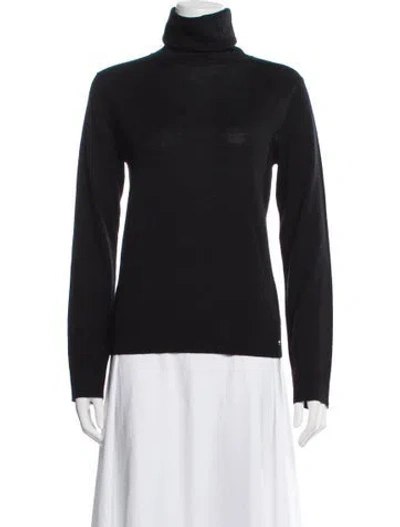 Pre-owned Anine Bing Merino Wool Turtleneck Sweater In Black